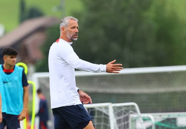 RB Leipzig Italy training camp Bruneck, 21 07 2023, Sportpark Reiperting Reischach, Football, RB Leipzig GER Bundesliga training camp in South Tyrol Italy , In the picture coach Marco Rose RB Leipzig , Picture Point
