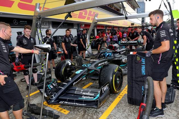 63 George Russell GBR, Mercedes AMG Petronas F1 Team , F1 Grand Prix of Hungary at Hungaroring on July 21, 2023 in Budapest, Hungary Photo by HOCH ZWEI Budapest Hungary