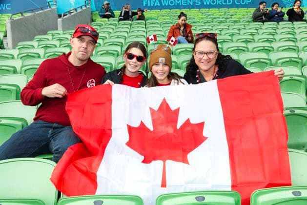 July 21, 2023, Melbourne, Australia: Canadian fans seen before the FIFA Women s World Cup Australia & New Zealand 2023 Group match between Nigeria and Canada at Melbourne Rectangular Stadium. The game ended a draw 0:0. Melbourne Australia - ZUMAs197 20230721_zaa_s197_043 Copyright: xGeorgexHitchensx