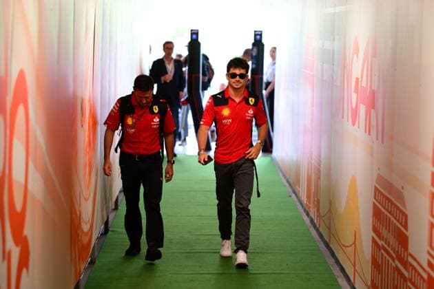 F1 Hungarian GP - Drivers Arrival Charles Leclerc of Scuderia Mission Winnow Ferrari is participating in the free practice of the Hungarian Grand Prix, the 12th round of the FIA Formula 1 World Championship, WM, Weltmeisterschaft at the Hungaroring in Budapest, Pest County, Hungary, on July 21st, 2023. Budapest Hungary  Copyright: xAndreaxDiodatox originalFilename:diodato-notitle230721_np7Eq.jpg