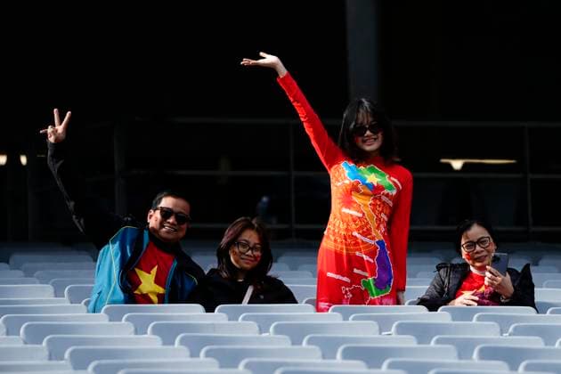 USA v Vietnam: Group E - FIFA Women s World Cup Australia & New Zealand 2023 Vietnam supporters prior the FIFA Women s World Cup Australia & New Zealand 2023 Group C match between Spain and Costa Rica at Wellington Regional Stadium on July 21, 2023 in Wellington Te Whanganui-a-Tara, New Zealand. Auckland New Zealand  Copyright: xJosexBretonx originalFilename:breton-usavviet230722_np4dt.jpg