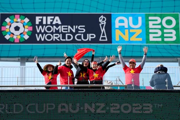 USA v Vietnam: Group E - FIFA Women s World Cup Australia & New Zealand 2023 Vietnam supporters prior the FIFA Women s World Cup Australia & New Zealand 2023 Group C match between Spain and Costa Rica at Wellington Regional Stadium on July 21, 2023 in Wellington Te Whanganui-a-Tara, New Zealand. Auckland New Zealand  Copyright: xJosexBretonx originalFilename:breton-usavviet230722_npj8G.jpg