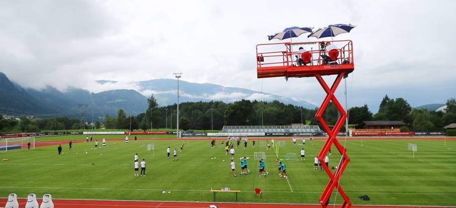 RB Leipzig Italy training camp Bruneck, 21 07 2023, Sportpark Reiperting Reischach, football, RB Leipzig GER Bundesliga training camp in South Tyrol Italy , In the picture overview. Picture Point