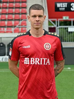 21 07 2023, xjhx, football 2 Bundesliga, SV Wehen Wiesbaden photo appointment season 2023 24 emspor, Max Reinthaler 15 SV Wehen Wiesbaden 2 BL, porträttermin 2023 2024 DFL DFB REGULATES PROHIBIT ANY USE OF PHOTOGRAPHS as IMAGE SEQUENCES and or QUASI VIDEO Wiesbaden