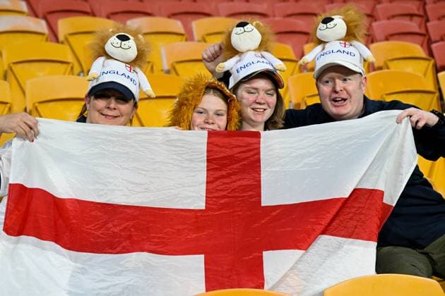 WWC23 ENGLAND HAITI, England fans show their support ahead of the FIFA Women s World Cup 2023 soccer match between England and Haiti at Brisbane Stadium in Brisbane, Saturday, July 22, 2023. ( NO ARCHIVING, EDITORIAL USE ONLY, NO USE IN BOOKS WITHOUT CONSENT BRISBANE QUEENSLAND AUSTRALIA  Copyright: xDARRENxENGLANDx 20230722001822968170 