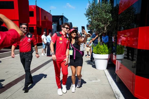 LECLERC Charles (mco), Scuderia Ferrari SF-23, portrait during the 2023 Formula 1 Qatar Airways Hungarian Grand Prix, 11th round of the 2023 Formula One World Championship, WM, Weltmeisterschaft from July 21 to 23, 2023 on the Hungaroring, in Mogyorod, Hungary - F1 - HUNGARIAN GRAND PRIX 2023 DPPI Panoramic  00123026_G0OD9696 