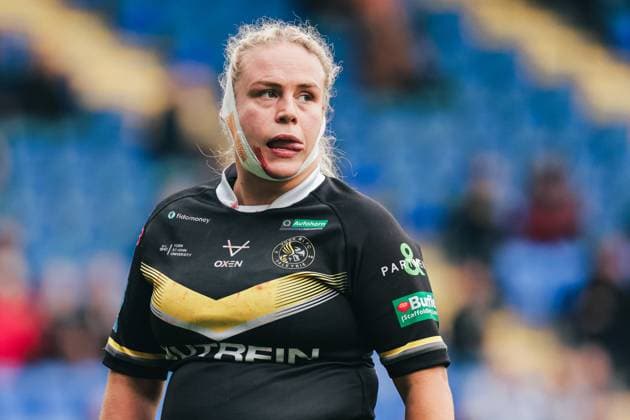 Sport Themen der Woche KW29 Sport Bilder des Tages St Helens v York Valkyrie Picture by Alex Whitehead SWpix.com - 22 07 2023 - Rugby League - Betfred Women s Challenge Cup Semi-Final - St Helens v York Valkyrie - Halliwell Jones Stadium, Warrington, England - York™s Grace Field Copyright: x xSWpix.comx(t axPhotographyxHubxLtd)xAlexxWhitehead SWpix.comx SWP-2147-0032
