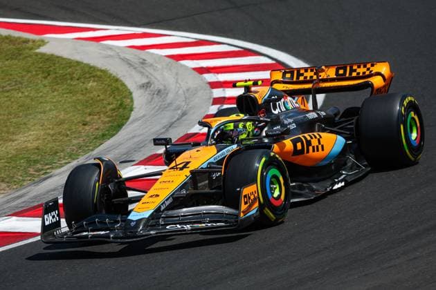 04 NORRIS Lando (gbr), McLaren F1 Team MCL60, action during the 2023 Formula 1 Qatar Airways Hungarian Grand Prix, 11th round of the 2023 Formula One World Championship, WM, Weltmeisterschaft from July 21 to 23, 2023 on the Hungaroring, in Mogyorod, Hungary - F1 - HUNGARIAN GRAND PRIX 2023 DPPI Panoramic  00123026_G0OD0480 