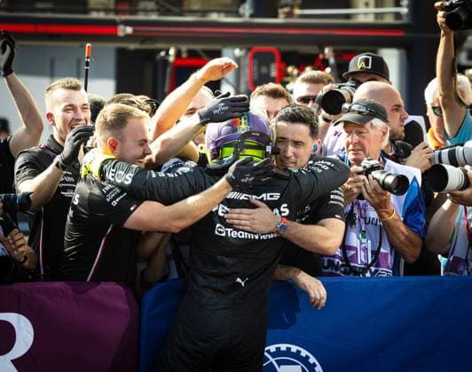 Pole Position for Lewis Hamilton UK, Mercedes AMG Petronas F1 Team 44 HUN, Formula 1, Hungaroring, Hungary, 22 07 23 HUN, Formula 1, Hungaroring, Hungary, 22 07 23 Budapest Copyright: xFoto:xEIBNER ThomasxFuesslerx EP_tfr