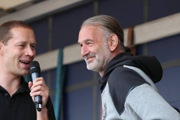 Stadium party at the 1 FC Lok Leipzig, Regionalliga Nordost, 22 07 23 presentation of the Lok team goalkeeper coach Tomislav Piplica Lok Leipzig football, Regionalliga Nordost, season 2023 2024, stadium party at the 1 FC Lok Leipzig before the season opener, 22 07 23 at the Bruno Plache Stadium, Leipzig Copyright: xBEAUTIFULxSPORTS JanxKaeferx