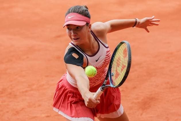 Darmstadt 23 July 2023 47 International Womens ITF W25 Singles Tennis Tournament Final Tena LUKAS CRO Lola RADIVOJEVIC SRB v l , Lola RADIVOJEVIC SRB playing a backhand Copyright: JoaquimxFerreira