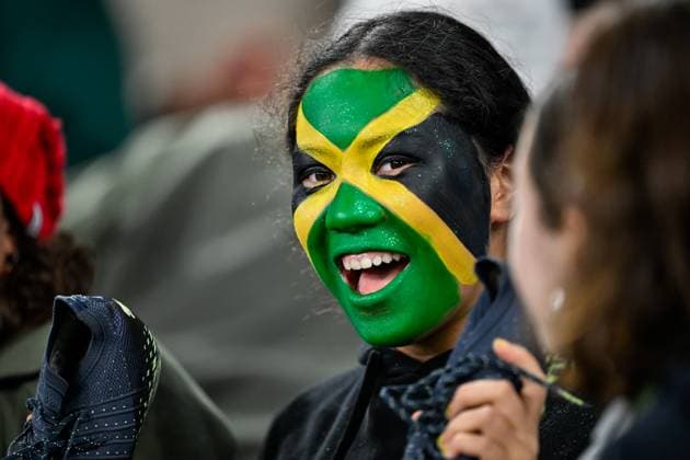 Sydney, NSW, Australia, Jamacian fan FIFA Women™s World Cup 2023 Group F match France v Jamaica at Sydney Football Stadium (Allianz Stadium) 23 July 2023, Sydney, Australia. (Keith McInnes SPP)  Copyright: xKeithxMcInnesx xSPPx spp-en-KeMc-KMP-SPP-WWC2023-FRA-JAM-230723-054-96761