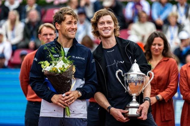 Tennis, ATP Tournament in Bastad, Andrey Rublev wins in the final against Casper Ruud