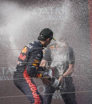 23 07 2023, Hungaroring, Budapest, Formula 1 Grand Prix Hungarian Grand Prix 2023 , in picture winner Max Verstappen NLD , Oracle Red Bull Racing, 2 place for Lando Norris GBR , McLaren F1 Team, 3 place for Sergio Perez MEX , Oracle Red Bull Racing Budapest Hungaroring Tirol Hungary  eu-images-506