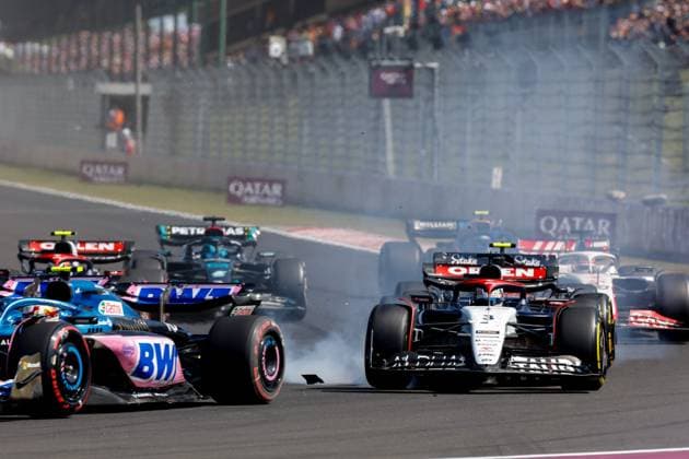 Start, 10 Pierre Gasly FRA, BWT Alpine F1 Team , 3 Daniel Ricciardo AUS, Scuderia AlphaTauri , F1 Grand Prix of Hungary at Hungaroring on July 23, 2023 in Budapest, Hungary Photo by HOCH ZWEI Budapest Hungary