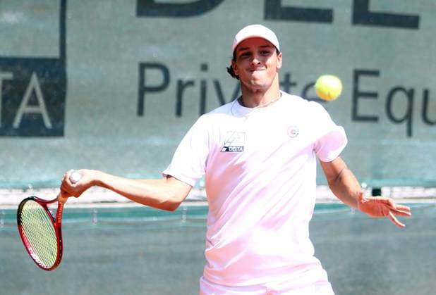 Luciano DADERI Grosshesselohe , Pullach bei Muenchen, Tennisclub Grosshesselohe, 23 07 23, Tennis, 1 Bundesliga Herren, TC Grosshesselohe vs FTC Palmengarten, Copyright: WolfgangxFehrmann