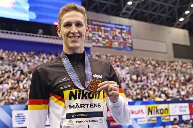 Bilder des Jahres 2023, Sport 07 Juli Sport Themen der Woche KW29 Sport Bilder des Tages Lukas Märtens, GER, during 2023 aquatic worlds in Fukuoka, mens 400m freestyle, 23 07 2023; - *** Lukas Märtens, GER, during 2023 aquatic worlds in Fukuoka, mens 400m freestyle, 23 07 2023 