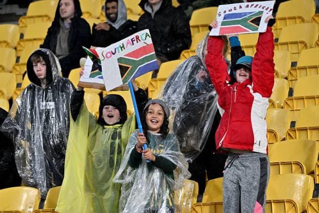 23rd July 2023: Wellington, New Zealand: South Africa fans show their support during the FIFA Women& x2019;s World Cup Group G - Sweden versus South Africa at Wellington Regional Stadium, Wellington New Zealand  ActionPlus12534541 MasanorixUdagawa