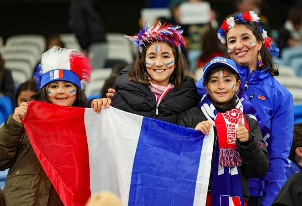 France Women v Jamaica Women 2023 FIFA Women™s World Cup 23 07 2023. France fans during the 2023 FIFA Women™s World Cup match between France Women and Jamaica Women at Stadium Australia, Sydney, Australia on 23 July 2023. Editorial use only , Copyright: xNigelxKeenex PSI-17650-0074