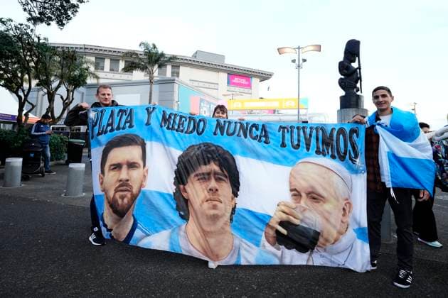 Italy v Argentina: Group G - FIFA Women s World Cup Australia & New Zealand 2023 Argentina supporters outside stadium prior the FIFA Women s World Cup Australia & New Zealand 2023 Group G match between Italy and Argentina at Eden Park on July 24, 2023 in Auckland TÄmaki Makaurau, New Zealand. Auckland Eden Park  Copyright: xJosexBretonx originalFilename:breton-italyvar230724_np3Vs.jpg