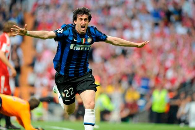 File Photos Inter Milan s Diego Milito scoring the 1-0 goalduring Champion s League Final soccer match, Inter Milan vs Bayern Munich in Madrid, Spain on May 22th, 2010. Inter Milan won XX. Photo by Henri Szwarc-Cameleon-ABACAPRESS.COM Madrid Spain  Copyright: xSzwarcxHenri ABACAx 231782_050 SzwarcxHenri ABACAx 231782_050