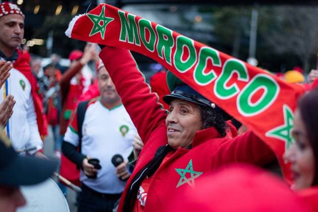Fans von Marokko vor dem Stadion, AUS, Deutschland vs Marokko, FIFA Frauen Fussball Weltmeisterschaft Australien 2023, 1. Spieltag, Gruppe H, 24.07.2023 AUS, Deutschland vs Marokko, FIFA Frauen Fussball Weltmeisterschaft Australien 2023, 1. Spieltag, Gruppe H, 24.07.2023 Melbourne *** Morocco fans outside stadium, AUS, Germany vs Morocco, FIFA Womens World Cup Australia 2023, Matchday 1, Group H, 24 07 2023 AUS, Germany vs Morocco, FIFA Womens World Cup Australia 2023, Matchday 1, Group H, 24 07 2023 Melbourne Copyright: xEibner-Pressefoto Memmlerx EP_MMR