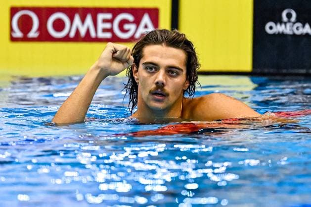 Bilder des Jahres 2023, Sport 07 Juli Sport Themen der Woche KW30 Sport Bilder des Tages Thomas Ceccon of Italy celebrates after winning the gold medal in the 50m Butterfly Men Final during the 20th World Aquatics Championships at the Marine Messe Hall A in Fukuoka (Japan), July 24th, 2023. AndreaXMasini