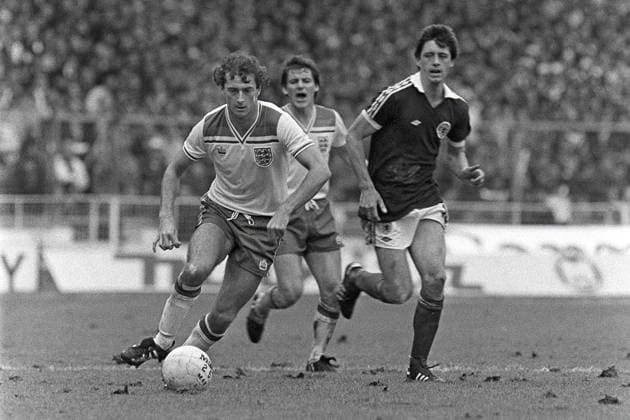Trevor Francis (England) David Narey (Scotland) England v Scotland 23 05 1981; Wembley. 
