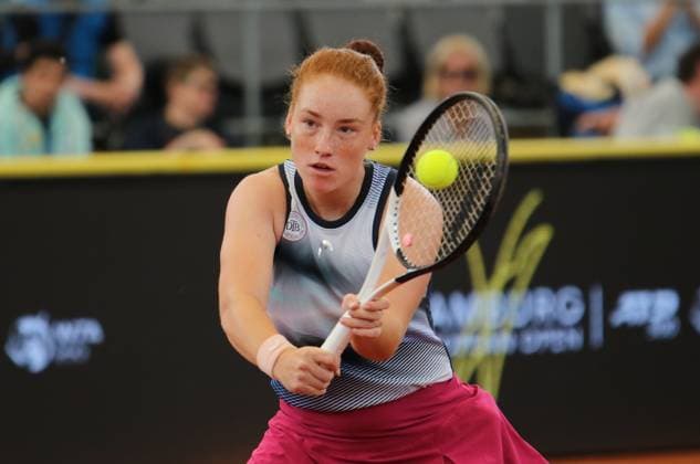 Tennis, Hamburg European Open, Women Ella Seidel Germany warming up before a match