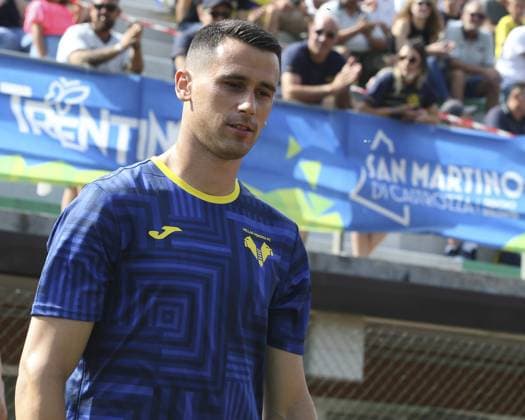 Kevin Lasagna of Hellas Verona FC during Hellas Verona vs Virtus Verona, 3Ã‚Â° frendly match pre season Serie A Tim 2023-24, at stadio Intercomunale di Mezzano (TN), Italy, on July 23, 2023.  Copyright: xDavidexCasentini IPAxSportx xipax xx 0 IPA_IPA39392853