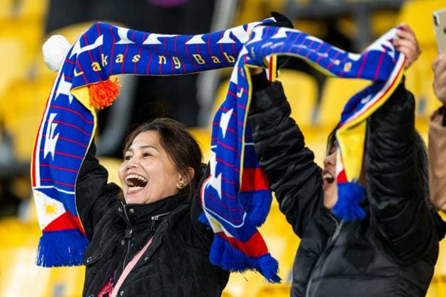 230725 Fans of Philippines after the FIFA Women s World Cup match between New Zealand and Philippines on July 25, 2023 in Wellington. Photo: Mathias Bergeld BILDBYRAN kod MB MB0644 fotboll football soccer fotball fotbolls-vm världsmästerskap vm fifa womens world cup new zealand philippines dam bbeng filippinerna nya zeeland publik *** 230725 Fans of Philippines after the FIFA Women s World Cup match between New Zealand and Philippines on July 25, 2023 in Wellington Photo Mathias Bergeld BILDBYRAN code MB MB0644 football soccer football soccer soccer world cup world cup fifa womens world cup new zealand philippines dam bbeng philippines new zealand audience  Copyright: MATHIASxBERGELD BB230725MB115