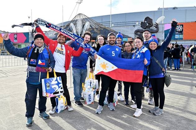 25th July 2023: Wellington, New Zealand: Philippines fans arrive before the FIFA Women& x2019;s World Cup Group A - New Zealand versus Philippines at Wellington Regional Stadium, Wellington, New Zealand  ActionPlus12535212 MasanorixUdagawa
