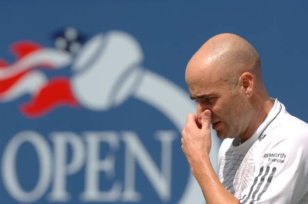 Andre Agassi s last career match at the US Open in Flushing Meadows USA s Andre Agassi defeated by Germany s Benjamin Becker for his last match after 21 years, at the 2006 US Open Tennis Championships held at the Arthur Ashe stadium in Flushing Meadows, New York City, NY, USA, on September 3, 2006. Photo by Corinne Dubreuil Cameleon ABACAPRESS.COM New York City NY  Copyright: xDubreuilxCorinne ABACAx 104625_20 DubreuilxCorinne ABACAx 104625_20
