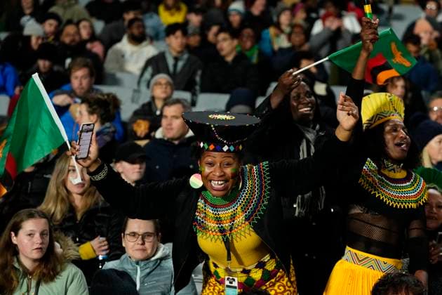 Sport Bilder des Tages Spain v Zambia: Group C - FIFA Women s World Cup Australia & New Zealand 2023 Zambia supporters prior the FIFA Women s World Cup Australia & New Zealand 2023 Group C match between Spain and Zambia at Eden Park on July 26, 2023 in Auckland TÄmaki Makaurau, New Zealand. Auckland New Zealand  Copyright: xJosexBretonx originalFilename:breton-spainvza230726_npZ2e.jpg