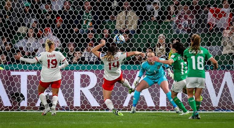 2023 FIFA Women s World Cup Group B, Perth Rectangular Stadium, Perth, Australia 26 7 2023 Canada vs Republic of Ireland WNT Canada™s Vanessa Gilles misses a chance at goal Vanessa Gilles misses a chance at goal 26 7 2023  Copyright: x INPHO RyanxByrnex RB1_6871