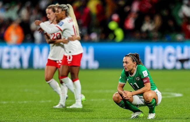 2023 FIFA Women s World Cup Group B, Perth Rectangular Stadium, Perth, Australia 26 7 2023 Canada vs Republic of Ireland WNT Ireland™s Katie McCabe dejected after the game Katie McCabe dejected after the game 26 7 2023  Copyright: x INPHO RyanxByrnex RB1_0632