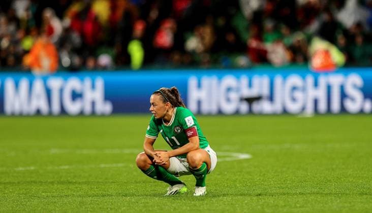 2023 FIFA Women s World Cup Group B, Perth Rectangular Stadium, Perth, Australia 26 7 2023 Canada vs Republic of Ireland WNT Ireland™s Katie McCabe dejected after the game Katie McCabe dejected after the game 26 7 2023  Copyright: x INPHO RyanxByrnex RB1_0639