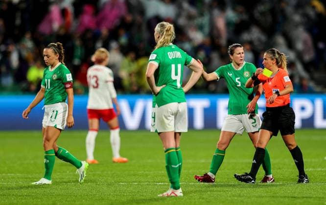 2023 FIFA Women s World Cup Group B, Perth Rectangular Stadium, Perth, Australia 26 7 2023 Canada vs Republic of Ireland WNT Ireland™s Louise Quinn dejected after the game Louise Quinn dejected after the game 26 7 2023  Copyright: x INPHO RyanxByrnex RB1_0719