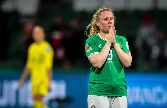 2023 FIFA Women s World Cup Group B, Perth Rectangular Stadium in Perth, Australia 26 7 2023 Canada vs Republic of Ireland WNT Ireland s Amber Barrett Amber Barrett dejected after the match 26 7 2023  Copyright: x INPHO RyanxByrnex RB1_1211