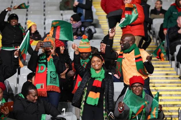 26th July 2023: Eden Park, Auckland, New Zealand: Zambia fans and supporters. Spain v Zambia, Group Stage - Group C 2023 FIFA Women& x2019;s Football World Cup match at Eden Park, Auckland, New Zealand  ActionPlus12535611 BrettxPhibbs