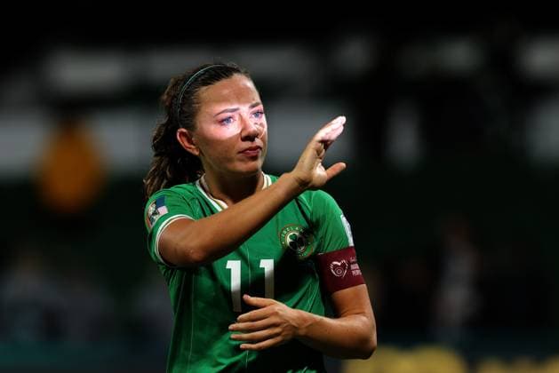 Sport Bilder des Tages WWC23 CANADA IRELAND, An upset Katie McCabe of the Republic of Ireland following thier loss to Canada during the FIFA Women s World Cup 2023 soccer match between Canada and Ireland at Perth Rectangular Stadium in Perth, Wednesday, July 26, 2023. ( NO ARCHIVING, EDITORIAL USE ONLY, NO USE IN BOOKS WITHOUT CONSENT PERTH WESTERN AUSTRALIA AUSTRALIA  Copyright: xRICHARDxWAINWRIGHTx 20230727001824490050