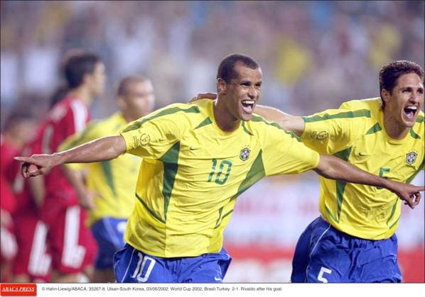 35267 08 Hahn-Liewig ABACA. 35267-8. Ulsan-South Korea, 03 06 2002. World Cup 2002, Brasil-Turkey 2-1. Rivaldo after his goal.  Copyright: xHahn-Liewig ABACAx 35267_08 Hahn-Liewig ABACAx 35267_08