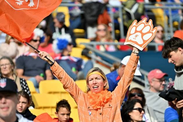 WELLINGTON - Fans from the Netherlands in the Sky Stadium at the World Cup in New Zealand and Australia. ANP Masanori Udagawa xVIxANPxSportx xxANPxIVx 474332937 originalFilename: 474332937.jpg