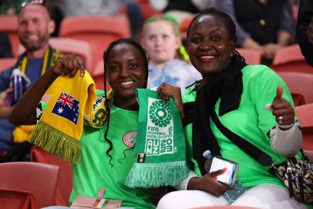 Brisbane, Australia, July 27th 2023: Fans of Nigeria ahead of the FIFA Womens World Cup 2023 Group B football match between Australia and Nigeria at Brisbane Stadium in Brisbane, Australia. (James Whitehead SPP)  Copyright: xJamesxWhiteheadx xSPPx spp-en-JaWhSp-AUSvNGA_27_7_23_023