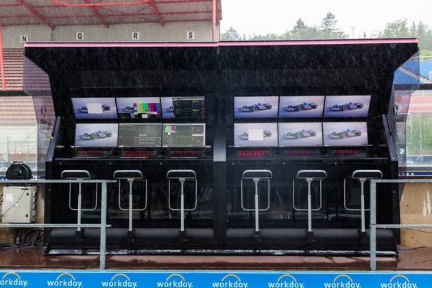 Command post in the pit lane in the rain, Belgian Grand Prix, Motorsport, Formula 1, 2023 season, 27 07 2023 Belgian Grand Prix, Motorsport, Formula 1, 2023 season, 27 07 2023 Spa Franchorchamps Copyright: xEibner-Pressefoto AlexanderxNeisx EP_ANS