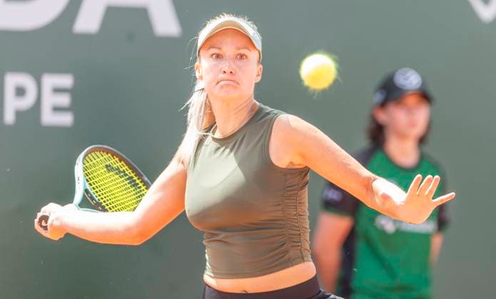July 27, 2023, Lausanne, Vaud, Switzerland: Lausanne Switzerland, 07 27 2023: Dalila JakupoviÄ¡ of SloveniaÃ‚ during 8th final of Ladies Open Lausanne. Ladies Open Lausanne took place tennis club of Lausanne, the Olympic capital Lausanne Switzerland - ZUMAd206 0300301746st Copyright: xEricxDubostx