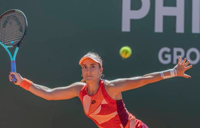 July 27, 2023, Lausanne, Vaud, Switzerland: Lausanne Switzerland, 07 27 2023: Danka Kovinic of Montenegro during 8th final of Ladies Open Lausanne. Ladies Open Lausanne took place tennis club of Lausanne, the Olympic capital Lausanne Switzerland - ZUMAd206 0300307647st Copyright: xEricxDubostx