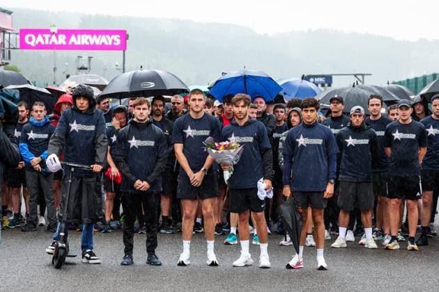 Track run dedicated to Anthoine Hubert: OCON Esteban (fra), Alpine F1 Team A523, MARTINS Victor, DOOHAN Jack (aus), Alpine F1 Team A523, GASLY Pierre (fra), Alpine F1 Team A523, portrait, during the 2023 Formula 1 MSC Cruises Belgian Grand Prix, 12th round of the 2023 Formula One World Championship, WM, Weltmeisterschaft from July 28 to 30, 2023 on the Circuit de Spa-Francorchamps, in Stavelot, Belgium - F1 - BELGIAN GRAND PRIX 2023 DPPI Panoramic 00123029_G0OD3076