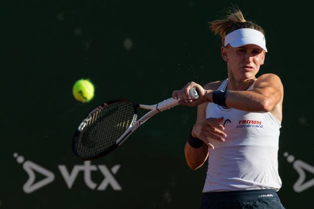 27 07 2023, Lausanne, Tennis Club Stade Lausanne, Ladies Open Lausanne Jil Teichmann Alize Cornet, Jil Teichmann playing the ball Lausanne Tennis Club Stade Lausanne Vaud Switzerland  Copyright: xJustPictures.ch MayaxCretegnyx