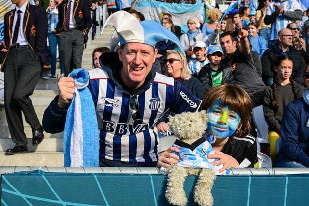 (230728) -- DUNEDIN, July 28, 2023 -- Fans of Argentina cheer prior to the group G match between Argentina and South Africa at the FIFA Women s World Cup Australia & New Zealand 2023 in Dunedin, New Zealand, July 28, 2023. ) (SP)NEW ZEALAND-DUNEDIN-2023 FIFA WOMEN S WORLD CUP-GROUP G-ARG VS RSA ZhuxWei 